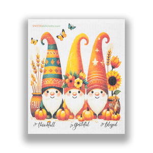 Eco-Friendly Swedish Dishcloths - Mixed Thanksgiving Gnomes set of 3