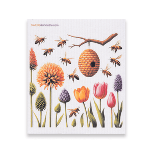 Eco-Friendly Swedish Dishcloths - Mixed Bees Set of 3 (Paper Towel Replacements, One of Each Design) - SWEDEdishcloths.com