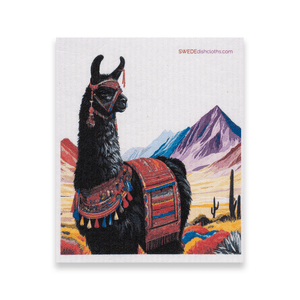 Eco-Friendly Swedish Dishcloths - Mixed Colorful Llamas Set of 3 (Paper Towel Replacements, One of Each Design) - SWEDEdishcloths.com