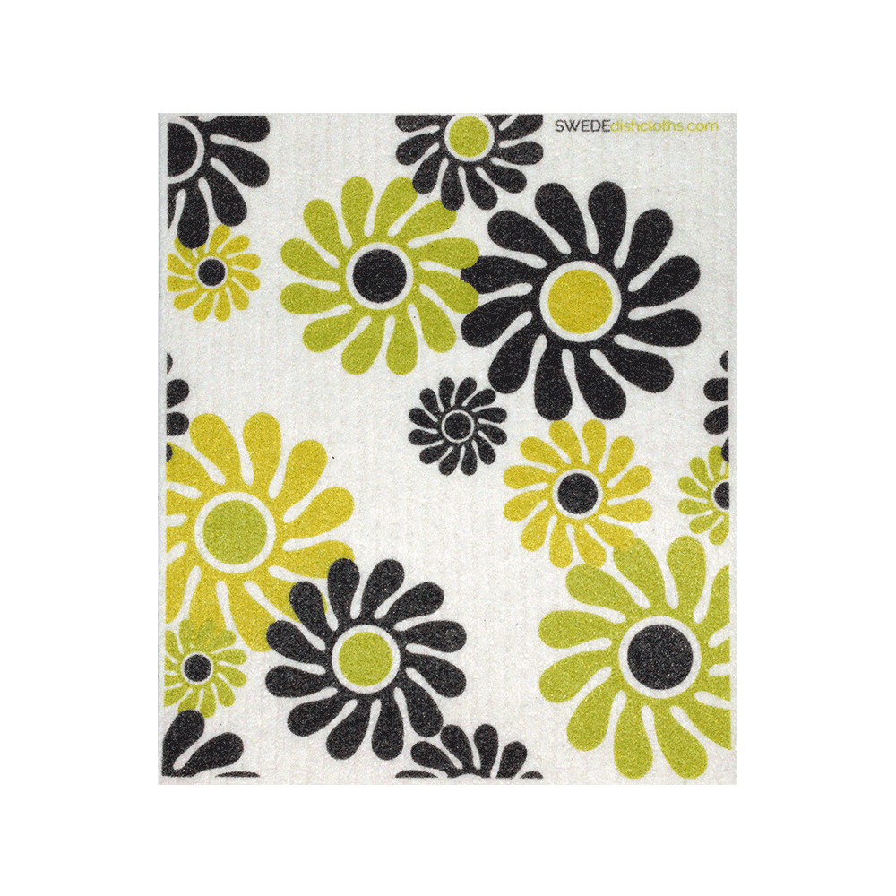 Modern Flowers One Swedish Dishcloth