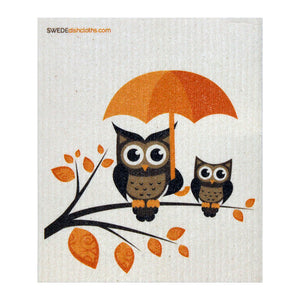 Mixed Owls Set of 3 cloths (One of each design) Swedish Dishcloths ECO  Absorbent Cleaning Cloth