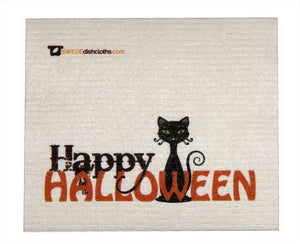 Halloween Black Cat One cloth Swedish Dishcloths | ECO Friendly Absorbent Cleaning Cloth