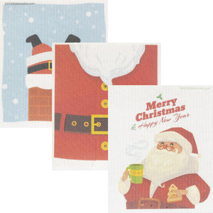 Christmas Mixed Santa Set of 3 (One of each design) Paper Towel Replacements | Swededishcloths