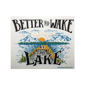 Swedish Dishcloths "Wake at the Lake" One Dishcloth | ECO Friendly Reusable Absorbent Cleaning Cloth