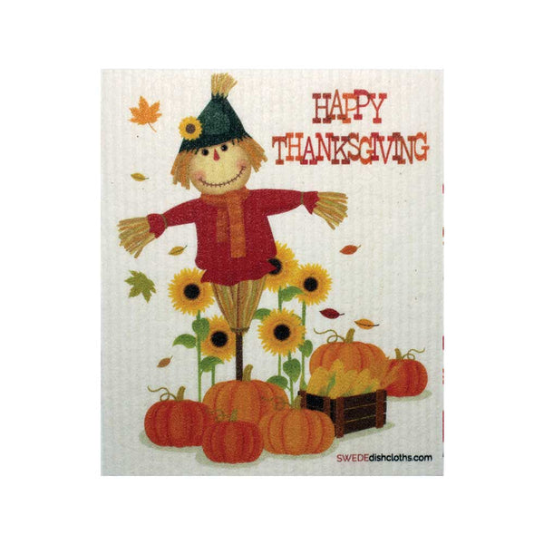 Thanksgiving Scarecrow One cloth Swedish Dishcloths | ECO Friendly Absorbent Cleaning Cloth