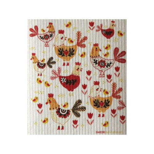 Chickens! ONE each Swedish Dishcloth | ECO Friendly Absorbent Cleaning Cloth | Reusable Cleaning Wipes - SWEDEdishcloths.com