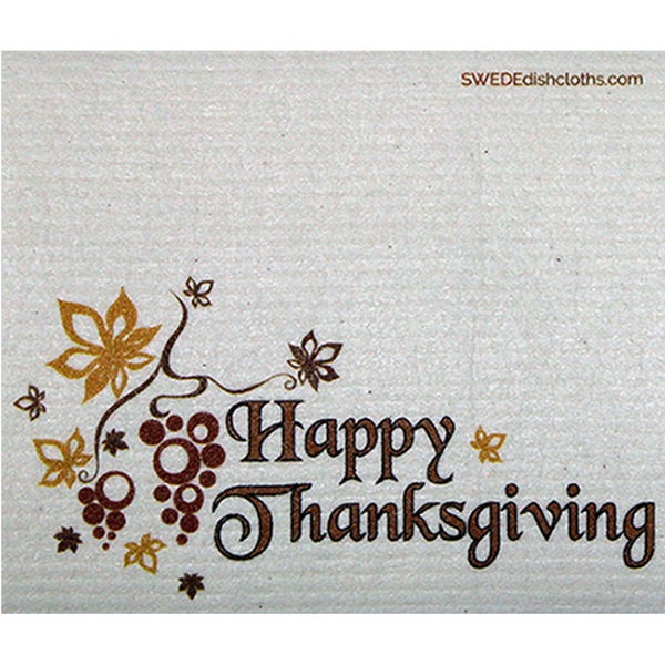 Happy Thanksgiving Script One cloth Swedish Dishcloths | ECO Friendly Absorbent Cleaning Cloth