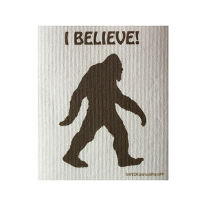 I Believe Bigfoot One Each Swedish Dishcloth | Eco Friendly Absorbent Cleaning Cloth | Reusable Cleaning Wipes - 1