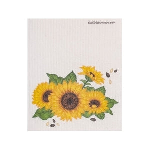 Mixed Sunflowers Set of 4 Swedish Dishcloths (One of each design) - SWEDEdishcloths.com