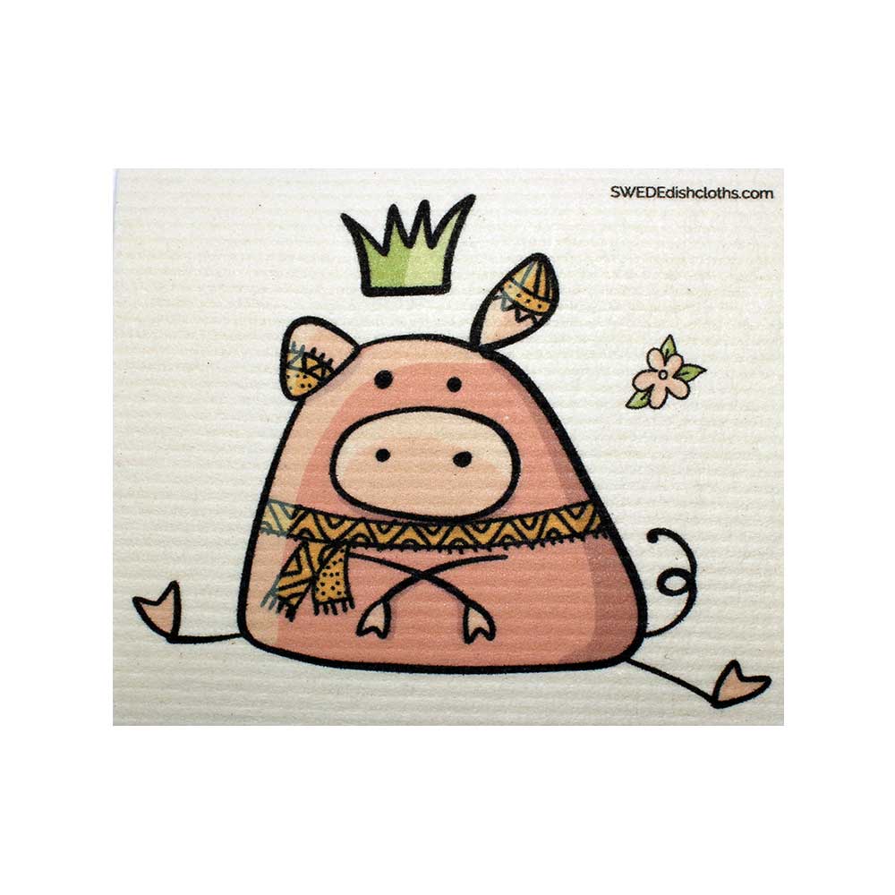 Sitting Pig One cloth Swedish Dishcloths | ECO Friendly Absorbent Cleaning Cloth - SWEDEdishcloths.com