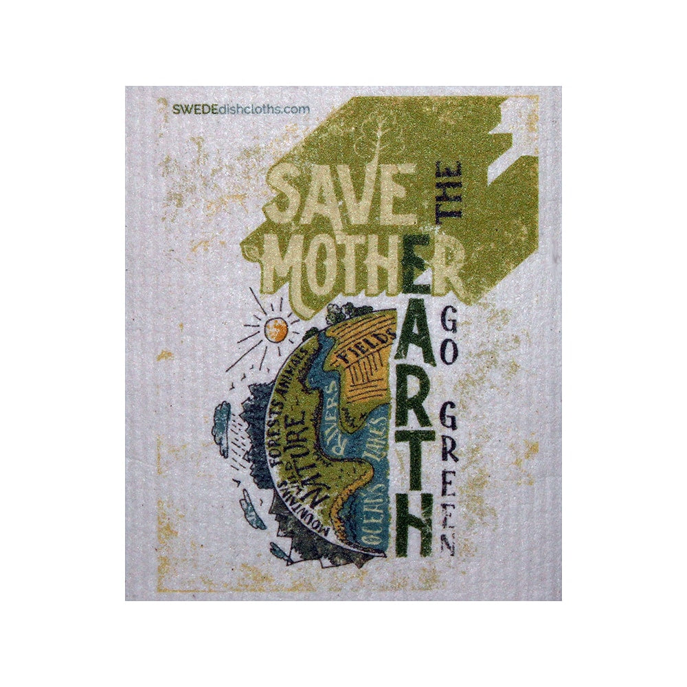 Swedish Dishcloth One Swedish Dishcloth Save Mother Earth Design - 1