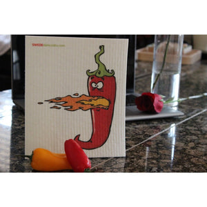 Swedish Dishcloth One Swedish Dishcloth Hot Chili Pepper Design - SWEDEdishcloths.com