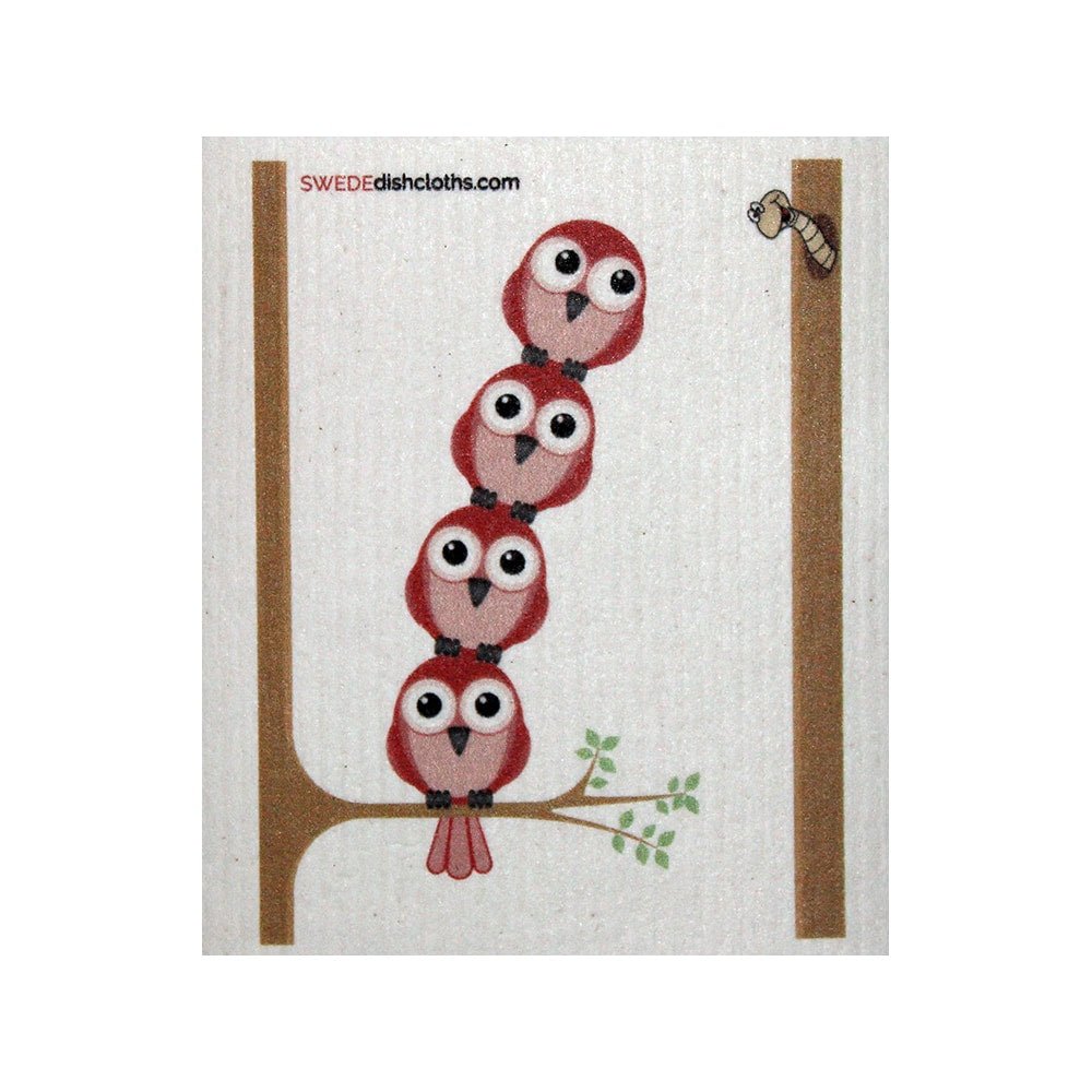 Swedish Dishcloth One Swedish Dishcloth Redbirds in Tree Design - SWEDEdishcloths.com