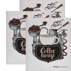 Swedish Dishcloth Set of 3 each Swedish CoffeeHouse Design