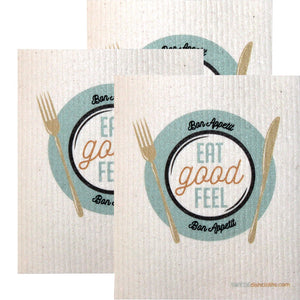 Swedish Dishcloth Set of 3 each Swedish Dishcloths Eat Good-Feel Good Design